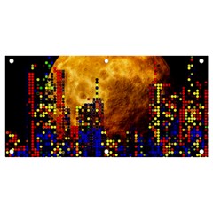 Skyline Frankfurt Abstract Moon Banner And Sign 4  X 2  by Cemarart