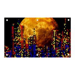 Skyline Frankfurt Abstract Moon Banner And Sign 5  X 3  by Cemarart