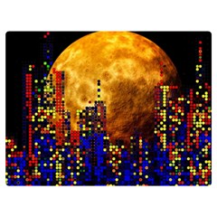 Skyline Frankfurt Abstract Moon Two Sides Premium Plush Fleece Blanket (extra Small) by Cemarart