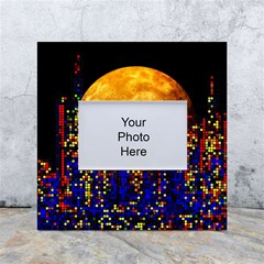 Skyline Frankfurt Abstract Moon White Box Photo Frame 4  X 6  by Cemarart