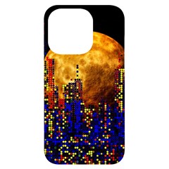 Skyline Frankfurt Abstract Moon Iphone 14 Pro Black Uv Print Case