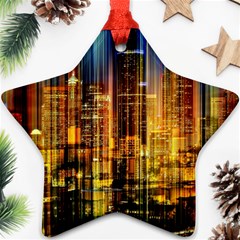 Skyline Light Rays Gloss Upgrade Ornament (star) by Cemarart