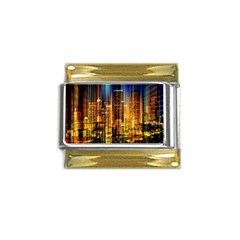 Skyline Light Rays Gloss Upgrade Gold Trim Italian Charm (9mm) by Cemarart