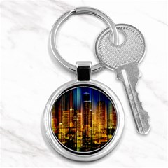 Skyline Light Rays Gloss Upgrade Key Chain (round) by Cemarart