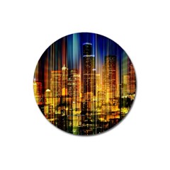 Skyline Light Rays Gloss Upgrade Magnet 3  (round) by Cemarart