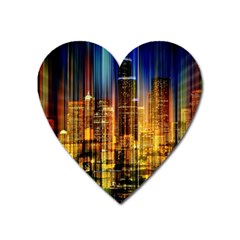 Skyline Light Rays Gloss Upgrade Heart Magnet by Cemarart