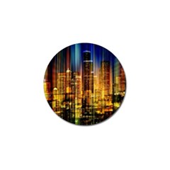 Skyline Light Rays Gloss Upgrade Golf Ball Marker (4 Pack) by Cemarart