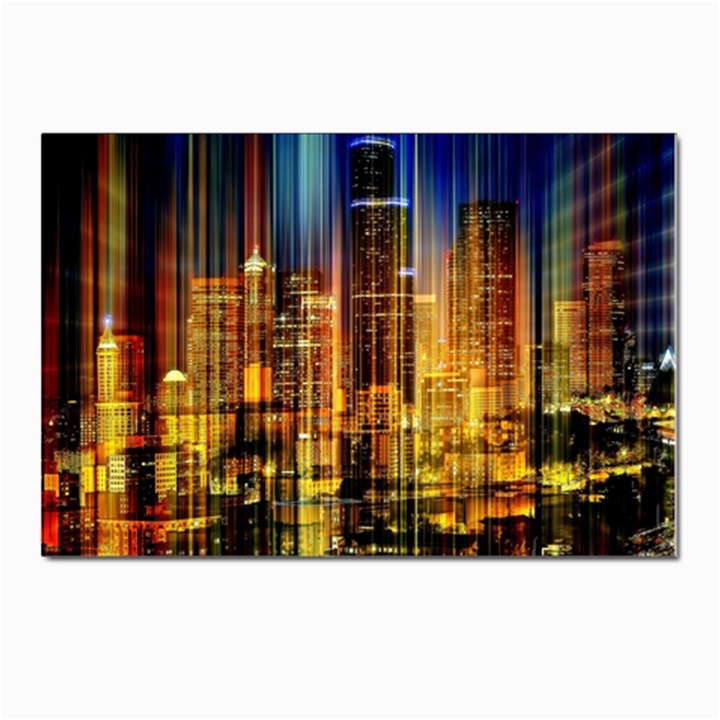 Skyline Light Rays Gloss Upgrade Postcards 5  x 7  (Pkg of 10)