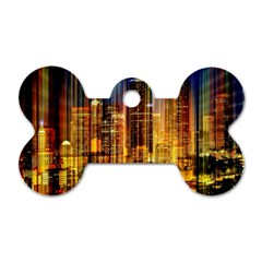 Skyline Light Rays Gloss Upgrade Dog Tag Bone (two Sides) by Cemarart