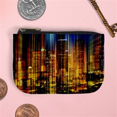 Skyline Light Rays Gloss Upgrade Mini Coin Purse by Cemarart