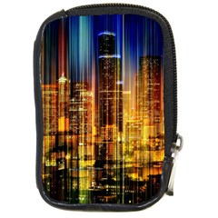 Skyline Light Rays Gloss Upgrade Compact Camera Leather Case by Cemarart