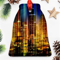 Skyline Light Rays Gloss Upgrade Bell Ornament (two Sides) by Cemarart