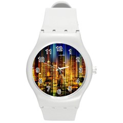 Skyline Light Rays Gloss Upgrade Round Plastic Sport Watch (m) by Cemarart