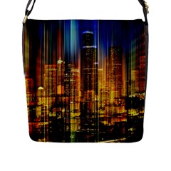 Skyline Light Rays Gloss Upgrade Flap Closure Messenger Bag (l) by Cemarart