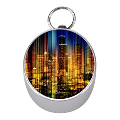 Skyline Light Rays Gloss Upgrade Mini Silver Compasses by Cemarart