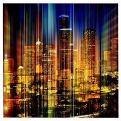 Skyline Light Rays Gloss Upgrade Wooden Puzzle Square by Cemarart