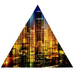 Skyline Light Rays Gloss Upgrade Wooden Puzzle Triangle by Cemarart