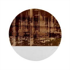 Skyline Light Rays Gloss Upgrade Marble Wood Coaster (round) by Cemarart