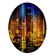 Skyline Light Rays Gloss Upgrade Oval Glass Fridge Magnet (4 Pack) by Cemarart