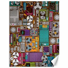 Pattern Design Art Techno  Dj Music Retro Music Device Canvas 36  X 48  by Cemarart