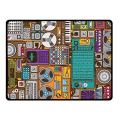 Pattern Design Art Techno  Dj Music Retro Music Device Fleece Blanket (small) by Cemarart