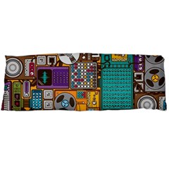 Pattern Design Art Techno  Dj Music Retro Music Device Body Pillow Case (dakimakura) by Cemarart