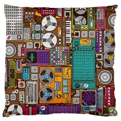 Pattern Design Art Techno  Dj Music Retro Music Device Large Cushion Case (one Side)