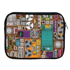 Pattern Design Art Techno  Dj Music Retro Music Device Apple Ipad 2/3/4 Zipper Cases by Cemarart