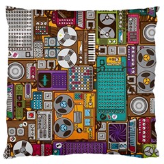 Pattern Design Art Techno  Dj Music Retro Music Device Standard Premium Plush Fleece Cushion Case (two Sides) by Cemarart