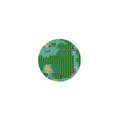 Green Retro Games Pattern 1  Mini Buttons by Cemarart