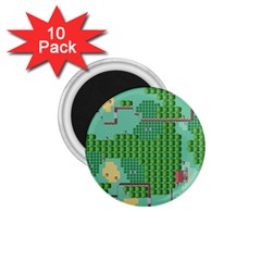 Green Retro Games Pattern 1 75  Magnets (10 Pack)  by Cemarart