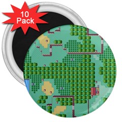 Green Retro Games Pattern 3  Magnets (10 Pack)  by Cemarart