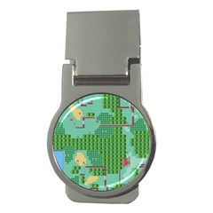 Green Retro Games Pattern Money Clips (round)  by Cemarart