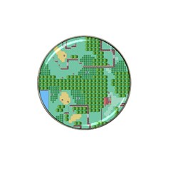 Green Retro Games Pattern Hat Clip Ball Marker by Cemarart