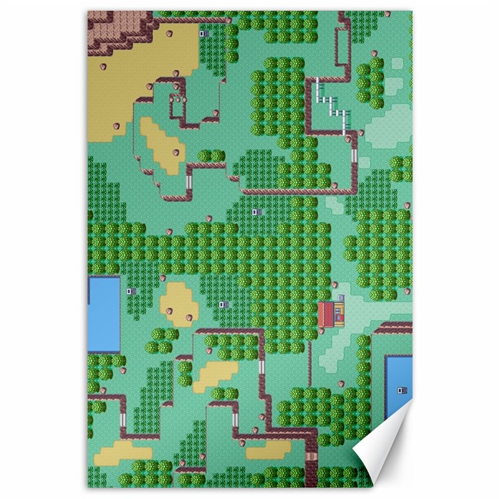 Green Retro Games Pattern Canvas 12  x 18 