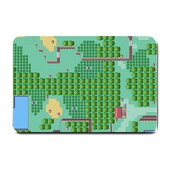 Green Retro Games Pattern Small Doormat by Cemarart