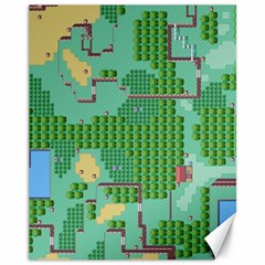 Green Retro Games Pattern Canvas 11  X 14  by Cemarart