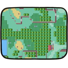 Green Retro Games Pattern Fleece Blanket (mini) by Cemarart