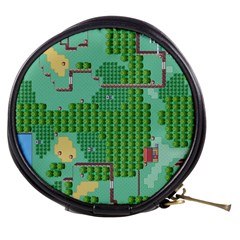 Green Retro Games Pattern Mini Makeup Bag by Cemarart