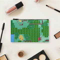 Green Retro Games Pattern Cosmetic Bag (small) by Cemarart