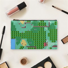 Green Retro Games Pattern Cosmetic Bag (medium) by Cemarart