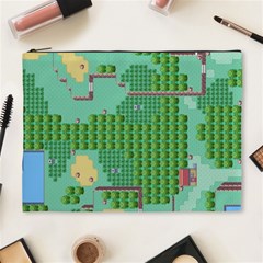 Green Retro Games Pattern Cosmetic Bag (xl) by Cemarart