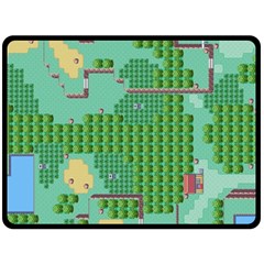 Green Retro Games Pattern Fleece Blanket (large) by Cemarart