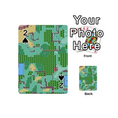 Green Retro Games Pattern Playing Cards 54 Designs (mini) by Cemarart