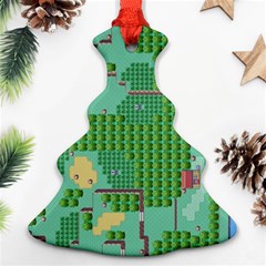 Green Retro Games Pattern Christmas Tree Ornament (two Sides) by Cemarart