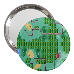 Green Retro Games Pattern 3  Handbag Mirrors by Cemarart