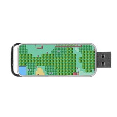 Green Retro Games Pattern Portable Usb Flash (one Side) by Cemarart