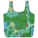 Green Retro Games Pattern Full Print Recycle Bag (XL) Front