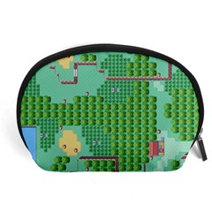 Green Retro Games Pattern Accessory Pouch (large) by Cemarart