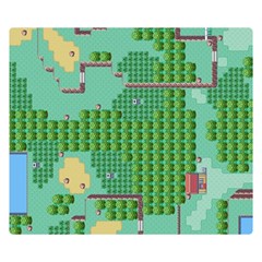 Green Retro Games Pattern Two Sides Premium Plush Fleece Blanket (small) by Cemarart